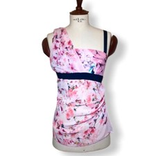 PINKO TOP IN SETA ASSIMETRICO STAMPA FLOREALE
