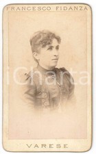 1890 ca VARESE - Ritratto di donna di profilo - Foto FIDANZA - CDV