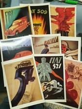 9 CARTOLINE MANIFESTI FIAT