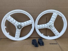 Set 3 Raggi Ruote Mag Bianco Plastica Bicicletta 20" per Cerchi GT Dyno BMX Old School