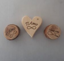 Porta anello in legno con incisione laser,  San Valentino 