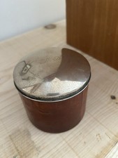 Antico Barattolo In Cuoio e Coperchio In Argento 800 (30g.)
