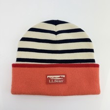 Berretto LL Bean arancione blu navy bianco a righe poliestere L.L. Bean Adult OSFA