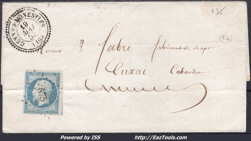 France 14a sur lettre pc - n°14a,