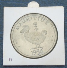 1936 Edoardo VIII Mauritius Crown Pound Dodo, alta qualità, zinco Cu-Ni, bordo fresato