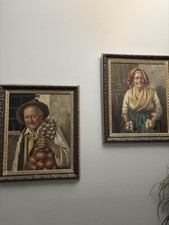 Enrico Frattini Italia 1890-1968 olio su tela cornici personalizzate cornici Brentano New York