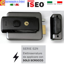 Serratura Elettrica Cancello Ferro ISEO Scrocco Autobloccante Entrata 50/80 mm