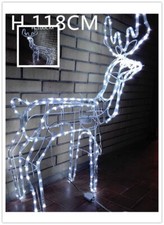 RENNA DI NATALIZIA LUMINOSA 3D LUCE FISSO+LUCE INTERMITTENZA DECORAZIONE NATALI