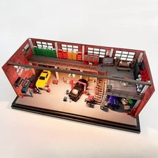 Diorama 1:64 kit modellino riparazione auto garage officina scena strumento modello