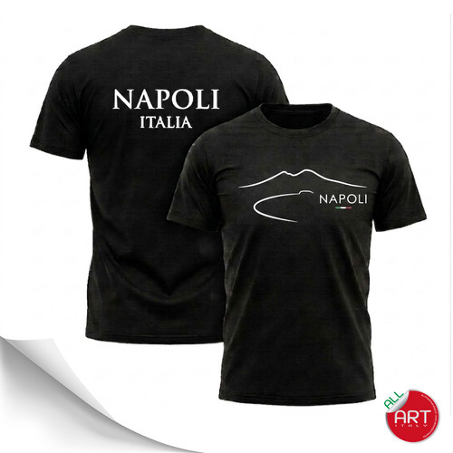 Shirt nera con - t-, scritta