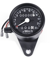 Minitachimetro contachilometri contatore giornaliero 60 mm nero cromato 2:1 per Honda Yamaha Chopper KM/h