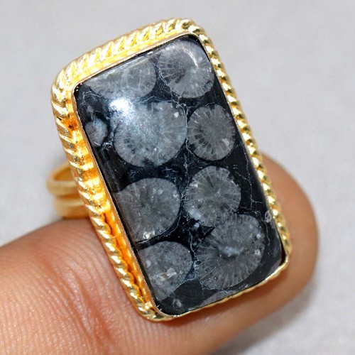 Anello placcato oro - , corallo