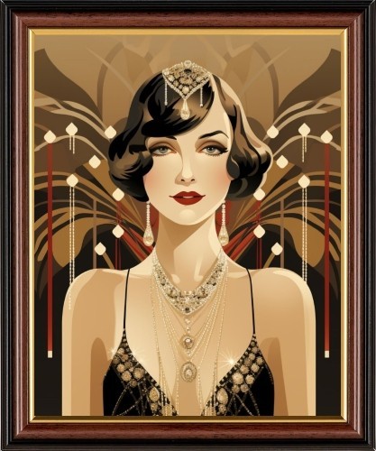 Art deco nouveau ragazza - -,