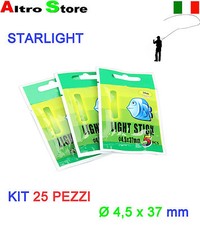 KIT 25 PZ LUCI CHIMICHE PESCA STARLIGHT IN GEL Ø 4,5 x 37mm ALTA QUALITA' 30mt