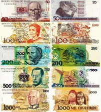 BRASILE - Lotto 5 banconote