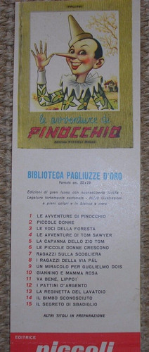 Pinocchio segnalibro anni - pinocchio, 50'