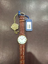 Orologio SEIKO ORO 18KT/PELLE Quartz Nuovo Mai Indossato 32mm