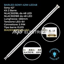 KIT 2 BARRE STRIP 48 LED TV
