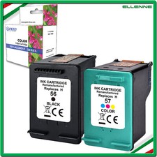 ✅ 2 CARTUCCE COMPATIBILE CON HP 56 XL+57 XL NERO+COLORE OFFICEJET DESKJET 5150 ✅