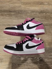 Taglia 10 - Air Jordan 1 Low Black Active Fucsia Pink AJ I White nuovo con scatola