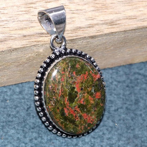 Ciondolo unakite argento - unakite,
