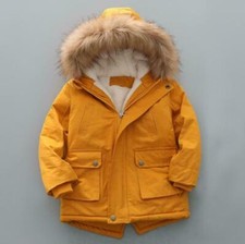 Cappotto invernale bambino ragazzo ragazza pelliccia cappuccio imbottito bambino lungo spesso giacca calda