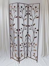 Separè Paravento In Metallo Con Decorazioni A Specchio 120x180H