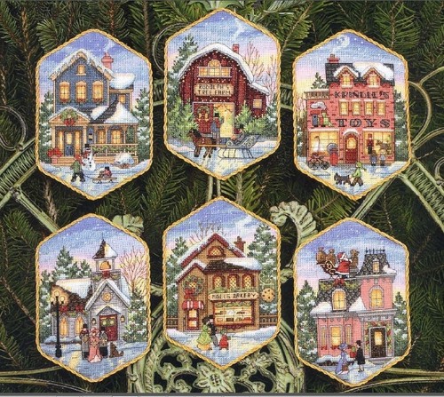 Christmas village ornament - village,