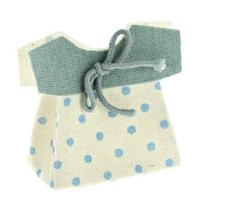 SACCHETTO BATTESIMO PORTACONFETTI CELESTE POIS VESTITINO BOMBONIERA BIMBO NASCIT