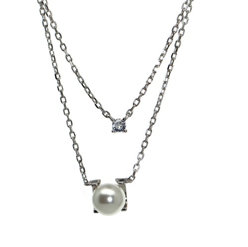 Collana doppia tutto argento - collana,