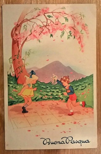 Cartolina buona pasqua vintage - buona,