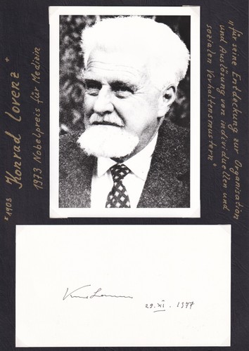 Konrad lorenz autografo - lorenz,