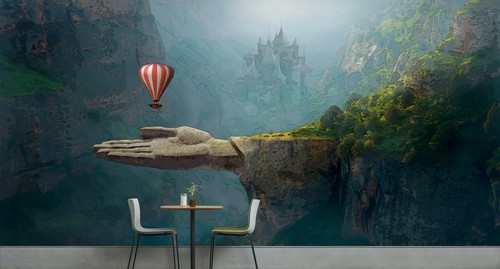 Carta parati stone hand - 3d,