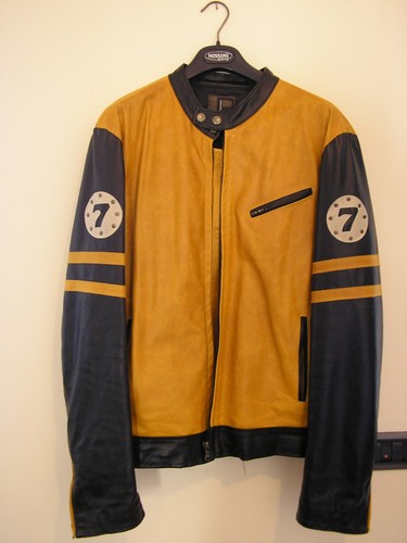 Giubbotto moto retro - , pelle
