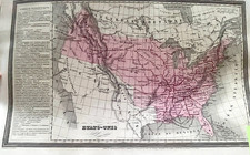 Stampa originale acquerellata mano 1836 MAPPA DELL'AMERICA STATI UNITI U.S.A.-44
