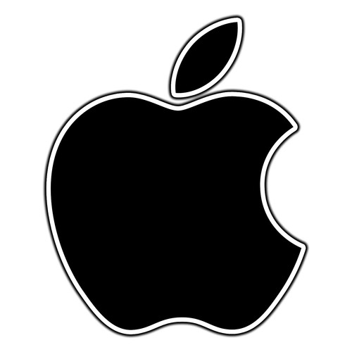 Adesivo apple nero - apple, logo