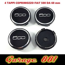 TAPPI COPRIMOZZO FIAT 500 BORCHIE PER CERCHI IN LEGA DIAMETRO 60 mm 4 pezzi