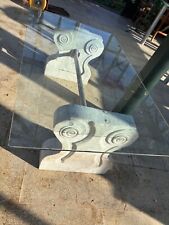 Caffè cocktail tavolo in cristallo top in marmo