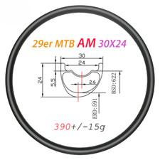 Cerchio carbonio bici mtb 29er 30*24mm profondità clincher tubeless 24 28 ruote 32 fori