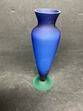 Vaso in vetro di Murano blu e