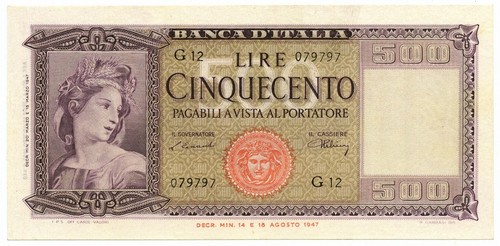 500 lire italia ornata - lire,