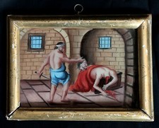 pittura su vetro 1800 MARTIRIO S.GIOVANNI BATTISTA