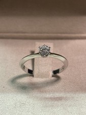 Anello Solitario Brillante F Color Vvs Ct. 0.27 Oro bianco 18K