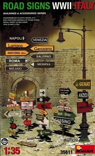 Miniart road signs wwii - miniart, italy