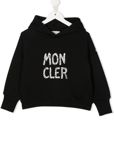 Moncler kids logo hoodie - moncler, black