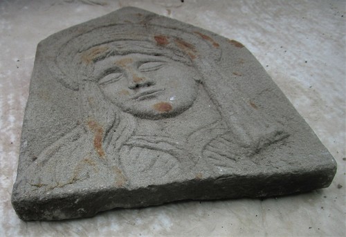 Antica icona pietra - antica, in