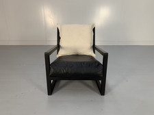 Poltrona B&B Italia "Maxalto Clio" - in pelle nera e lino - prezzo consigliato £3600