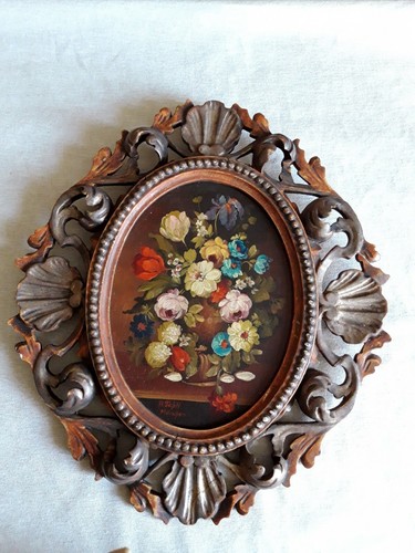 Olio tavoletta vaso fiori - su,