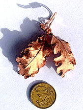 Orecchini Foglie di Quercia vere naturali Elettroformate in rame hand made