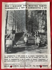 ?RARA Brochure Pubblicità Innocenti LAMBRETTA J/125-J/50 Concessionaria Trento